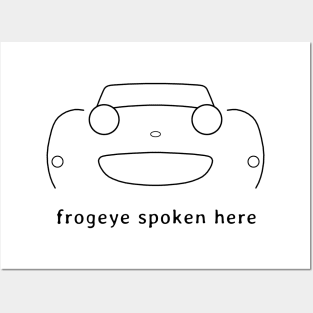 Austin Healey Sprite 1960s British classic car "frogeye spoken here" black Posters and Art